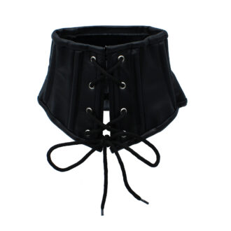 Zwarte Leren Halsband met Vetersluiting Corsetstijl - Afbeelding 4