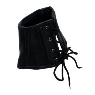 Zwarte Leren Halsband met Vetersluiting Corsetstijl - Afbeelding 6