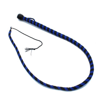 Leren Zweep Zwart & Blauw 140 cm - Afbeelding 3