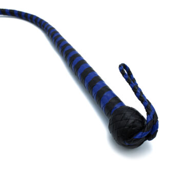 Leren Zweep Zwart & Blauw 140 cm - Afbeelding 4