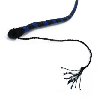 Leren Zweep Zwart & Blauw 140 cm - Afbeelding 5