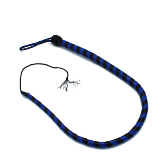 Leren Zweep Zwart & Blauw 90 cm - Afbeelding 3