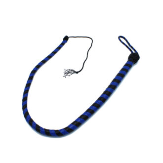 Leren Zweep Zwart & Blauw 90 cm - Afbeelding 4