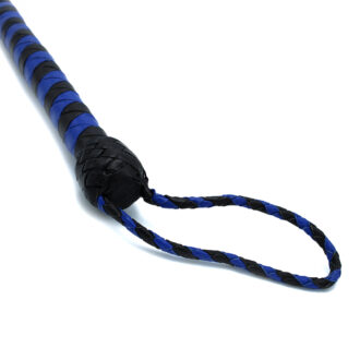 Leren Zweep Zwart & Blauw 90 cm - Afbeelding 5