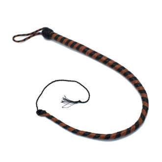 Leren Zweep Zwart & Bruin 90 cm - Afbeelding 3