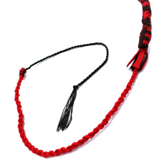 Nylon Bullwhip Zwart & Rood 120 cm - Afbeelding 4