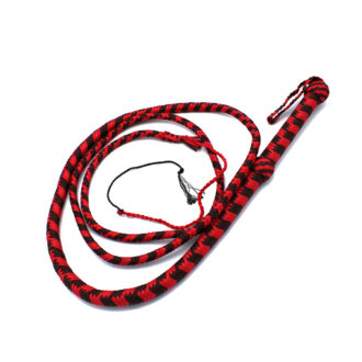 Nylon Bullwhip Zwart & Rood 270 cm - Afbeelding 3